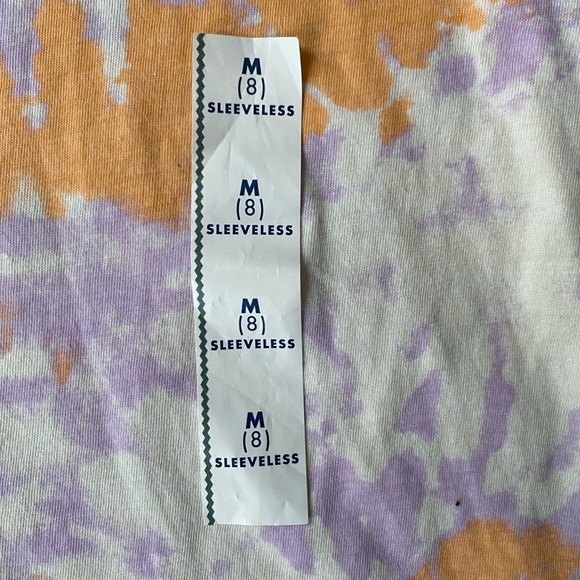 Cat & Jack girls M orange & purple watercolor print stretchy sleeveless tank top - Picture 4 of 7